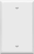 ENERLITES Blank Device Wall Plate, Gloss Finish, Mid-Size 1-Gang 4.88" x 3.11", Unbreakable Polycarbonate Thermoplastic, UL Listed, 8801M-W, White