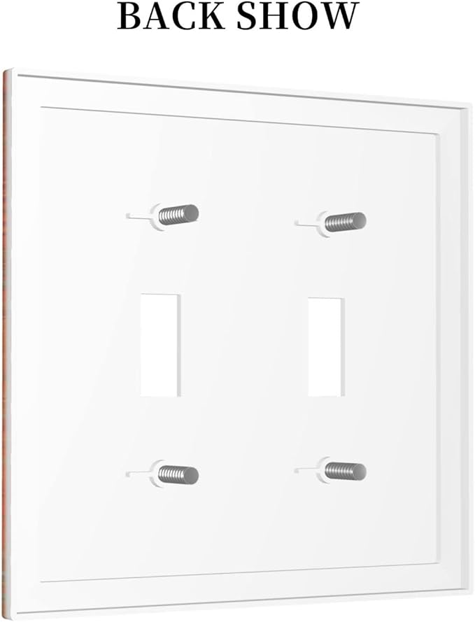 Decorative Switch Plate Covers Vintage Copper Rust 2 Gang Double Toggle Light Switch Cover Red Celestial Blue Flatprint Electric Wall Plate Dual Device Electrical Faceplate for Kitchen Room