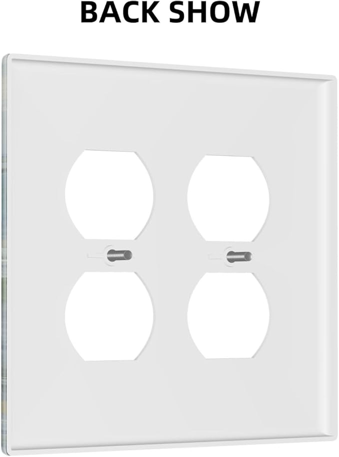 Nautical Ocean Waves Sailboat Painting Blue Sky Outlet Covers 2 Gang Double Duplex Decorative Light Switch Covers Electrical Wallplates Socket Faceplate for Bathroom Bedroom Decor