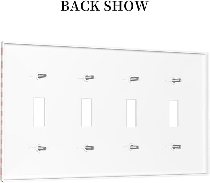 Retro Circus Sparkling Red White Lines Mid Century Light Switch Covers Quad Toggle Electrical Faceplate 4 Gang Wall Plate Decorative Switch Plates Cover for Farmhouse Home Decor