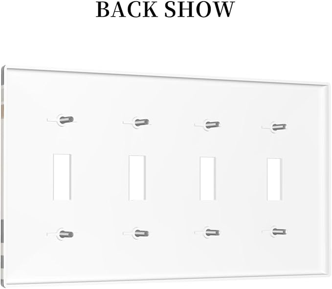Boho Mid Century Arch Plant Leaves Sun Moon Light Switch Covers Quad Toggle Electrical Faceplate 4 Gang Wall Plate Decorative Switch Plates Cover for Bedroom Living Room Decor