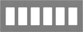 ENERLITES Screwless Decorator Wall Plate Child Safe Outlet Covers, Size 6-Gang 4.68" H x 12.00” L, Unbreakable Polycarbonate Thermoplastic, SI8836-GY, Glossy, Gray