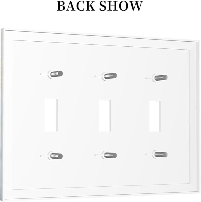 Decorative Light Switch Cover Plate Motivational Quotes Blue Abstract Texture 3 Gang Wall Plates for Electrical Triple Toggle Switch Plate Covers Outlet Covers Faceplate for Home Decor
