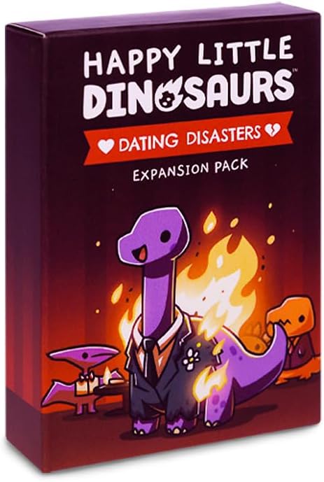 Unstable Games - Happy Little Dinosaurs: Dating Disasters Expansion Pack - Cute Card Game for kids, teens, & adults - Dodge life’s disasters! - 2-4 players, Ages 8+ - Great for game night