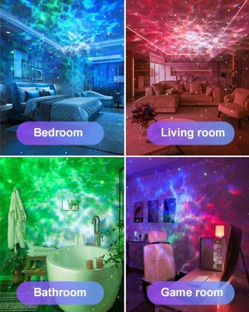 One Fire 360 Lights Galaxy Projector Night Light Projector Star Projector Mothers Day Gifts Teen Girl Gifts for Boys Gift Ideas Women Gifts Birthday Gifts Lava Lamp 15 White Noise+Bluetooth Room Decor
