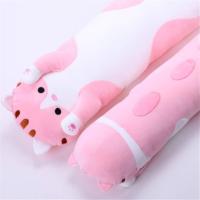 shangman Lovely Plush Cat Doll Cute Cartoon Soft Stuffed Kitten Long Throw Sleeping Pillow Doll Toy Gift for Kids Girlfriend Multiple Size (Pink,50cm/19.6in)