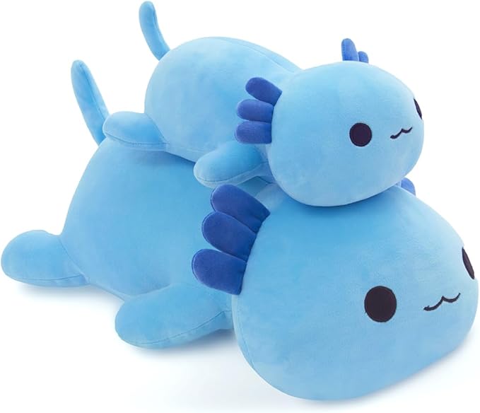 Axolotl Plush Toy, Cute Blue Axolotl Plush Pillow for Kids, 20’’ Kawaii Stuffed Animal Salamander Soft Plushies for Girls Girlfriend