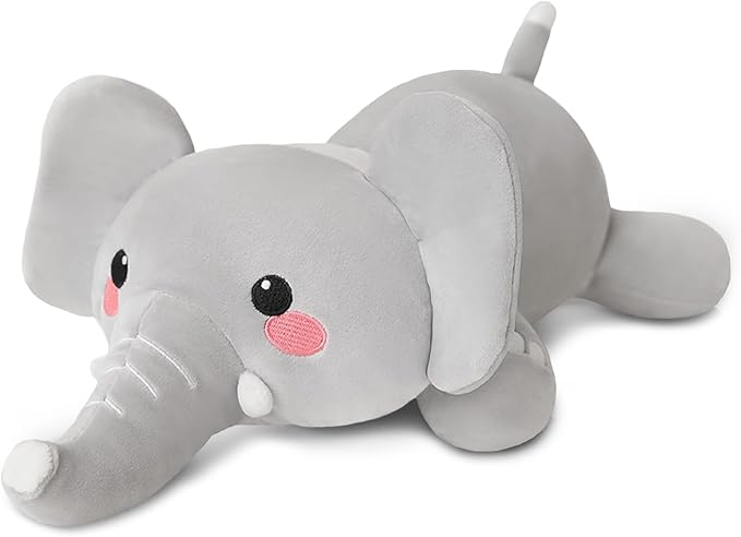 TOYSYM Weighted Stuffed Animals, 1.6 lbs Elephant Stuffed Animal with Weighted Beads, Cute Plush Toy Pillow Gifts for Adults Kids Boys Girls