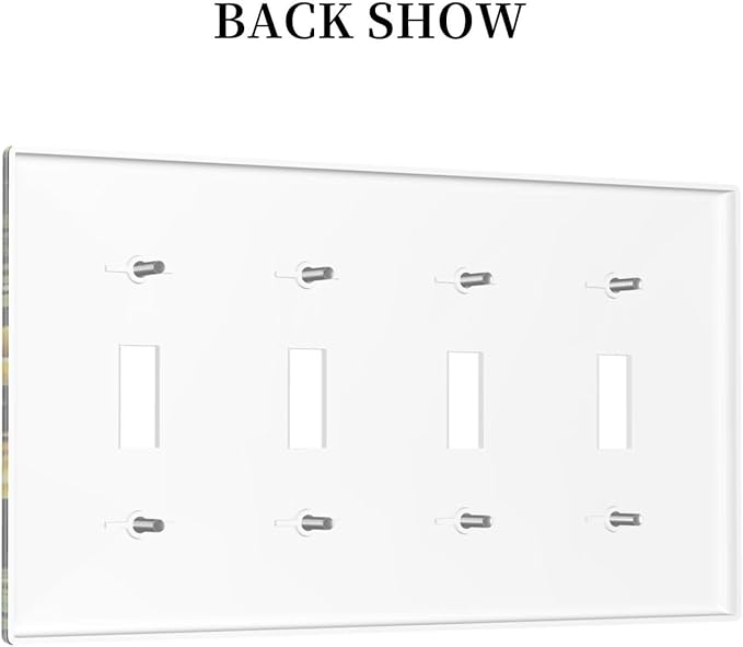 Light Switch Covers Floral Sunflower Plants Flowers Quad Toggle Electrical Faceplate 4 Gang Wall Plate Decorative Switch Plates For Bed Room Farmhouse Decor