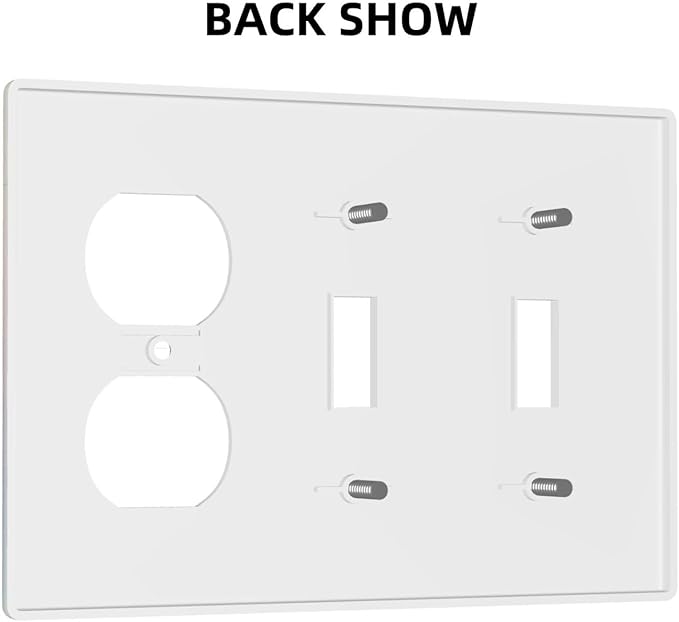 Skeleton Flower 2 Toggle 1 Duplex Receptacle Outlet Cover Wall Plate Decorative 3 Gang Light Switch Covers Electrical Switchplate Home Decorate Faceplat for Bathroom Bedroom Kitchen Room