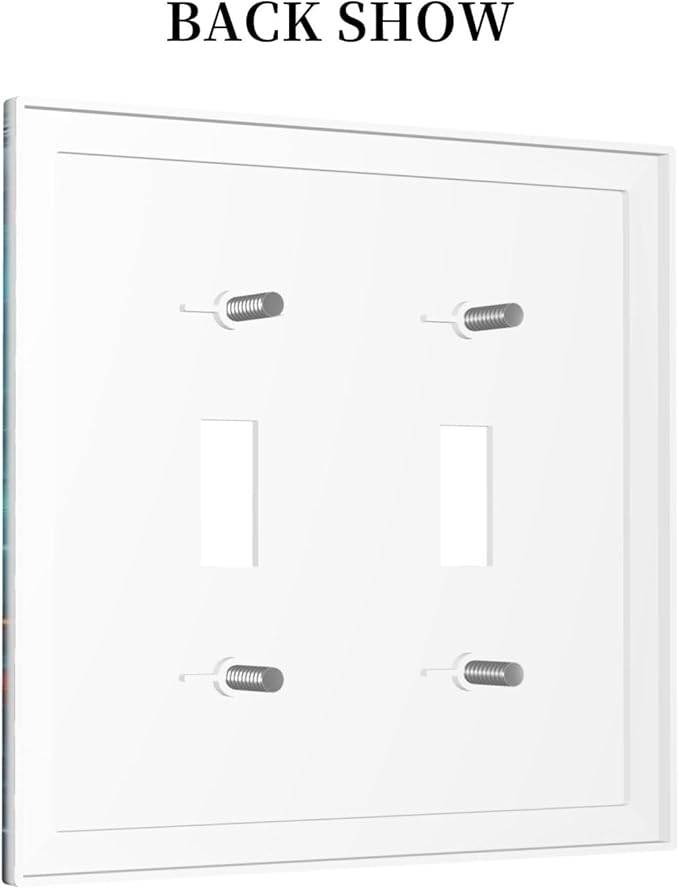 Ocean Fish School Of Fish Vortex Deep Sea Decorative Switch Plates 2 Gang Double Toggle Outlet Light Switch Cover Wall Plate Electrical Faceplate for Kids Room Bedroom Decor