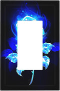 Blue Golden Rose Flower 1 Gang Rocker/Decora Outlet Light Switch Wall Plate Cover Faceplate Decorative Switchplate Kitchen Home Bedroom Decorate