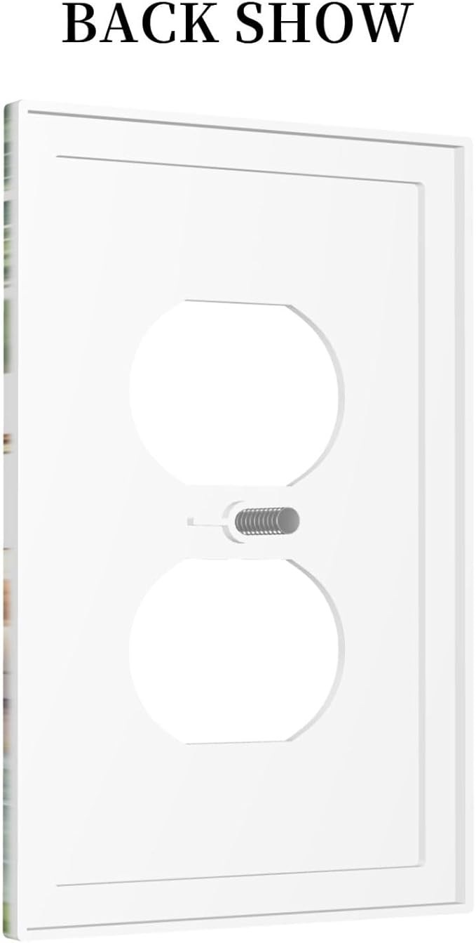 Elephant Giraffe Jungle Animals Leopard Zoo Outlet Covers 1 Gang Duplex Light Switch Cover Decorative Switch Plates Electrical Receptacle Faceplate Wall Plate for Kids Room Nursery Decor