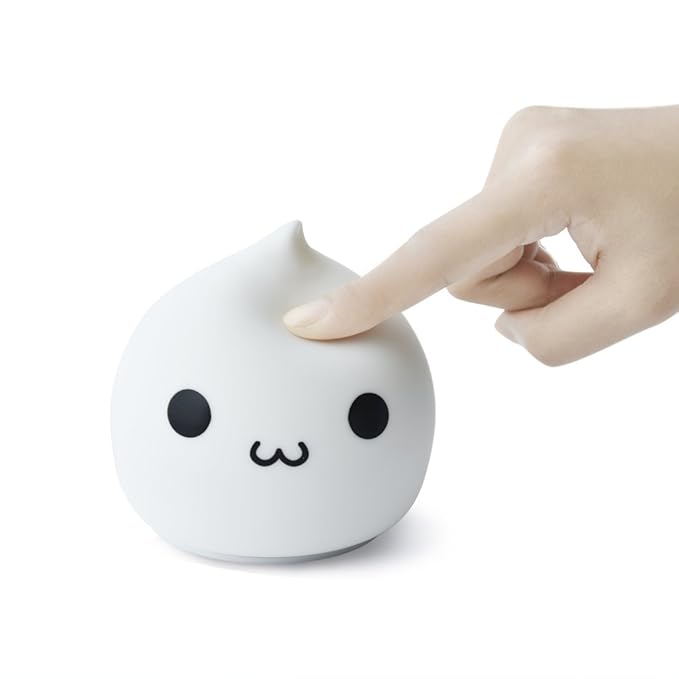 Portable Silicone LED Cartoon Night Light for Kids USB Rechargeable, Warm/White Light, 7-Color Changeable Light, Cute Children Night Lamp for Baby, Bedroom and Nursery (Water Drop)