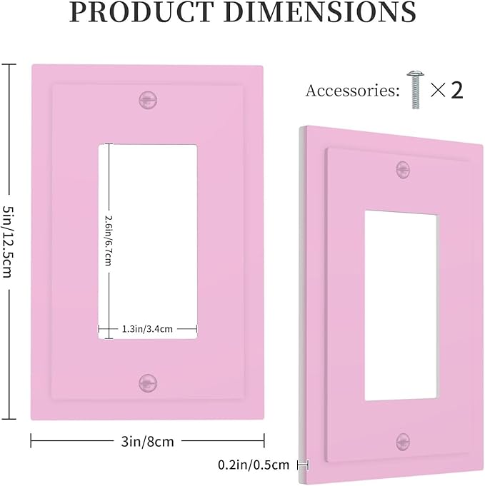 Curte Purple Decorative 1 Gang Outlet Light Switch Cover Woman Girl Room Rocker/Decorator Face Switch Wall Plate GFCI Outlet Cover Plate