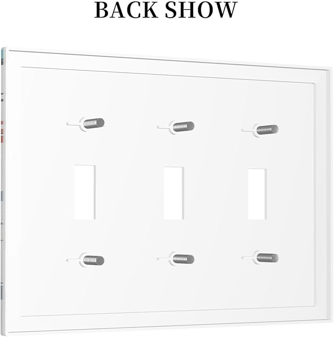 Cartoon Space Rocket Boys Universe Planet 3 Gang Light Switch Covers Decorative Unique Triple Toggle Wall Plate Electrical Faceplate Switchplate for Nursery Kidroom Bedroom Home Decor