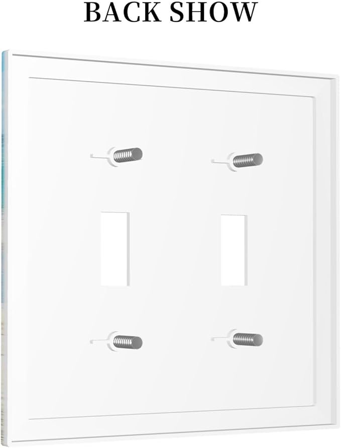 Decorative Switch Plates Seashells Beach Starfish Scallop 2 Gang Double Toggle Outlet Light Switch Cover Wall Plate Electrical Faceplate For Bathroom Home Decor