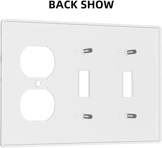Bird Flower 2 Toggle 1 Duplex Receptacle Outlet Cover Wall Plate Decorative 3 Gang Light Switch Covers Electrical Switchplate Home Decorate Faceplat for Bathroom Bedroom Kitchen Room 4.5 x 6.4 Inch