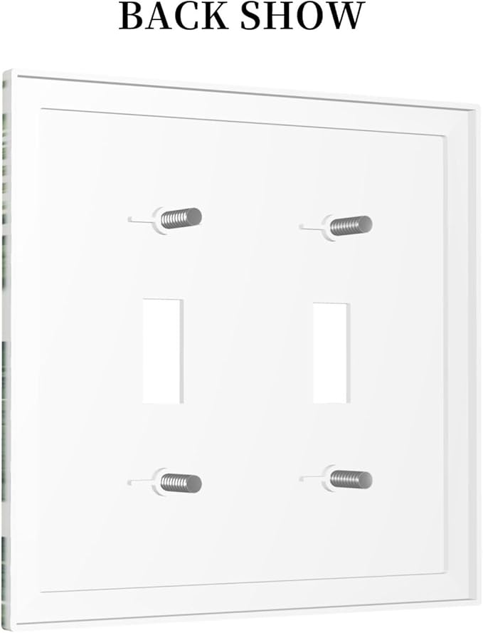 Tropical Leaf Jungle Botanical Palm Tree Greenery Floral Decorative Switch Plates 2 Gang Double Toggle Outlet Light Switch Cover Wall Plate Electrical Faceplate for Bedroom Living Room Decor