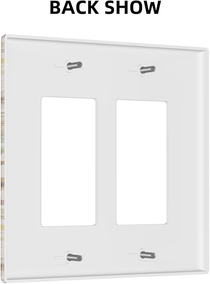 Vintage Butterflies Double Rocker Wall Plates Colorful Wildflower 2 Gang Light Switch Cover Decorative Cute Bees GFCI Electrical Switchplate Beige Flower Leaves Dimmer Decor for Bedroom Kidroom