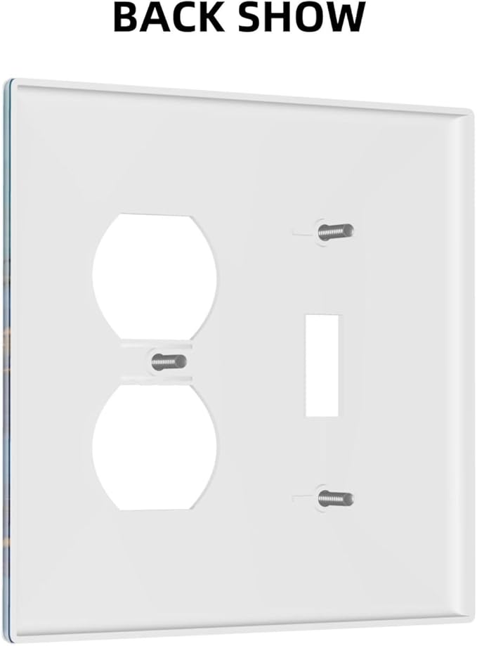Light Switch Cover Blue Marble Modern Ombre Watercolor Ink Art 2 Gang Outlet Cover 1 Toggle Duplex Decorative Switchplate Wall Plate Electrical Receptacle Art Faceplate for Bedroom Bathroom