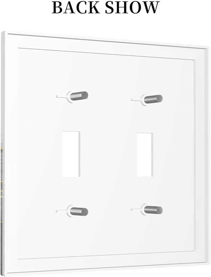 Decorative Switch Plates Black And Gold Marble White Golden Leaves 2 Gang Double Toggle Wall Plate Outlet Light Switch Cover Electrical Faceplate for Bedroom living Room Decor