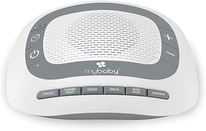 MyBaby SoundSpa White Noise Machine for Babies | 6 Soothing Lullabies for Newborns, Sound Therapy for Travel, Relaxing, Kids, Newborns, Baby Songs, Adjustable Volume, Auto-off Timer, By HoMedics