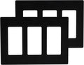 Wall Plates Screwless Design Outlet Covers UL Certified Safety Switch Plates Modern Matte Black Light Switch Covers Durable & Flush Fit Pack of 2