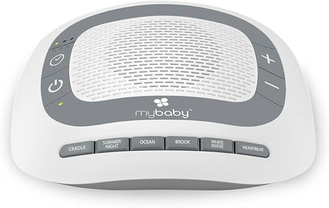 MyBaby SoundSpa White Noise Machine for Babies | 6 Soothing Lullabies for Newborns, Sound Therapy for Travel, Relaxing, Kids, Newborns, Baby Songs, Adjustable Volume, Auto-off Timer, By HoMedics