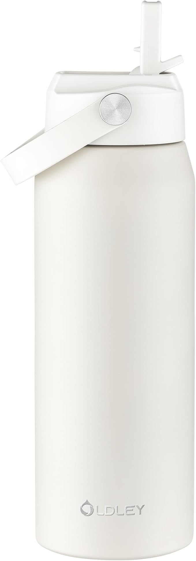 Oldley 24oz Insulated Water Bottle with Straw, Stainless Steel Water Bottle for Sports, Travel, School, BPA-Free Sports Bottles for Adult Kids, Leak-Proof, Beige
