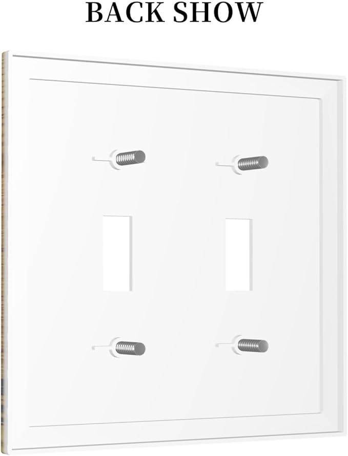 Decorative Switch Plates Forest Pine Silhouette Rustic Wood Grain 2 Gang Double Toggle Outlet Light Switch Cover Wall Plate Electrical Faceplate For Farmhouse Cabin Decor