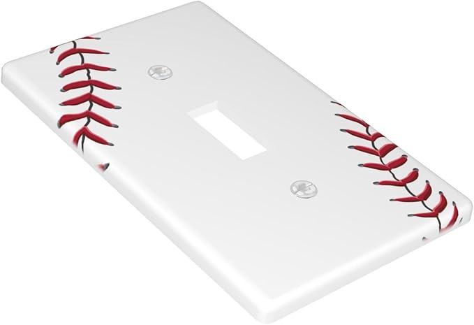 Baseball Light Switch Cover Plates Decorative Single Toggle Wall Plate, 1 Gang Lightswitch Cover