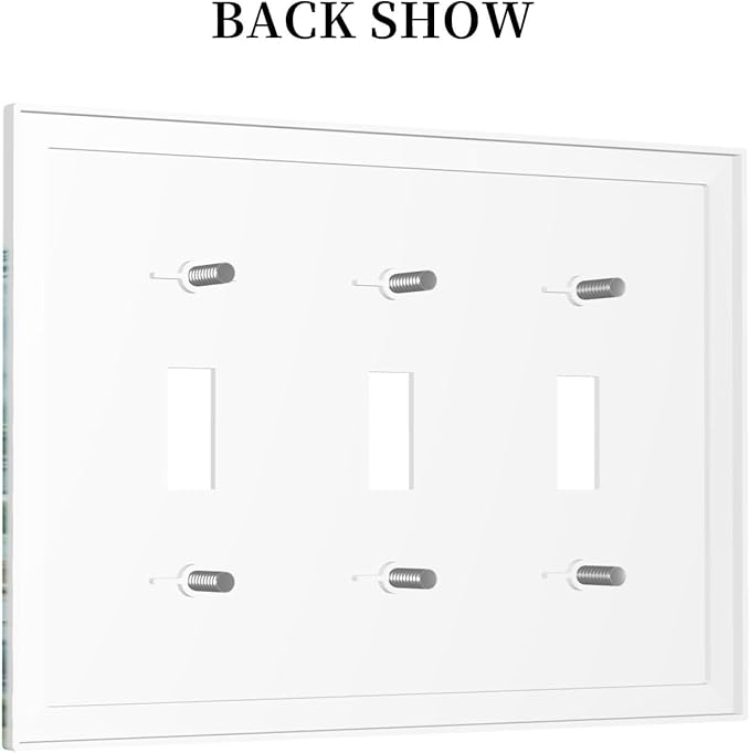 Sea Turtles Sea Coral Seaweed Ocean Jellyfish Decorative Switch Plates 3 Gang Wall Plate Triple Toggle Light Switch Cover Faceplate Electrical Wall Panels for Kids Room Bathroom Decor