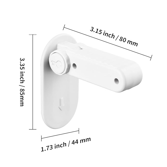Childproof Door Lever Lock Prevents Toddlers Pets from Opening Doors, No Drill Tool Needed Easy to Instal, Child Safety Locks for Doors, Windows, washrooms (White, Pack, 4)