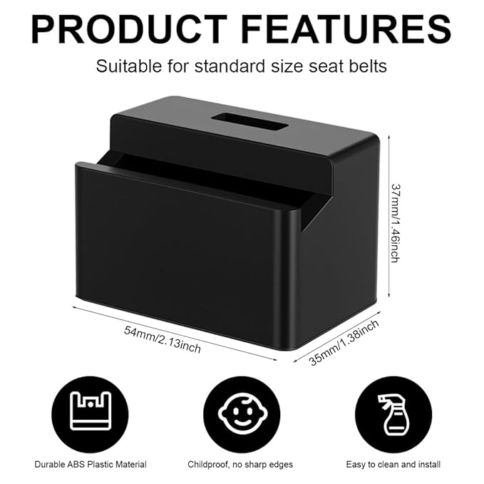 2Pack Seatbelt Buckle Guard Car Seat Belt Lock Cover Secure Buckle Safety Protector Prevent Kids or Special Groups from Accidentally Unbuckling Universal Fit Black