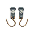 Huhu Essential Stroller Hooks - Lightweight Aluminum Stroller Bag Hook with Adjustable Straps, Matte Gold S-Hooks for Diaper Bag, Shopping, Everyday Essentials – Universal Fit Baby Stroller Accessory