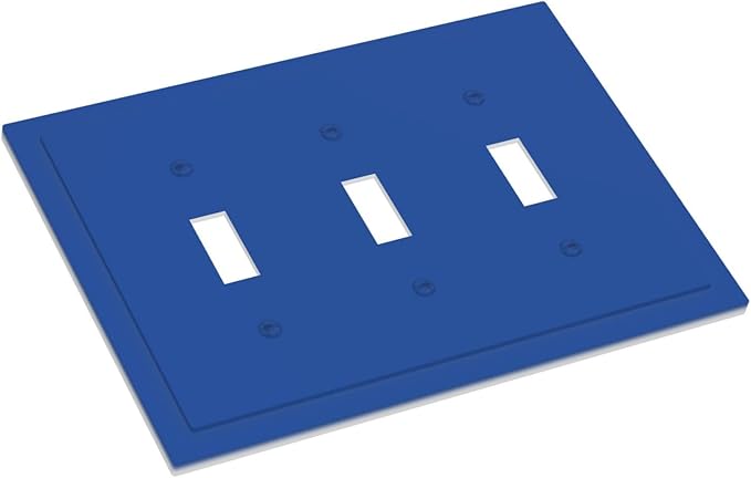 Blue 3 Gang Light Switch Plate Decorative Triple Toggle Wall Plate Cover Electrical Faceplate Switch Face Plate
