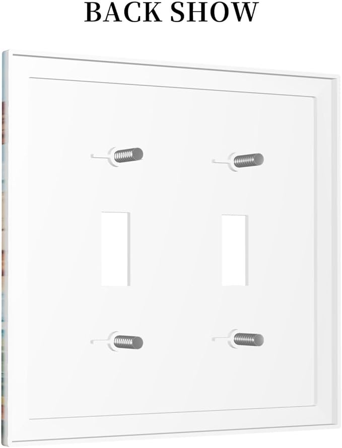 Tropical Beach Palm Tree Summer Coastal Ocean Sunset Decorative Switch Plates 2 Gang Double Toggle Outlet Light Switch Cover Wall Plate Electrical Faceplate for Bedroom Living Room Decor