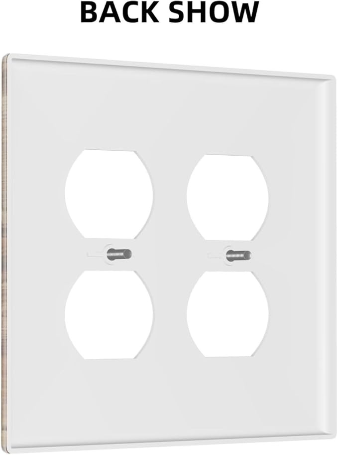 Distressed Wood Brown Wood Texture Outlet Covers 2 Gang Double Duplex Decorative Light Switch Covers Electrical Wallplates Socket Faceplate for Farmhouse Home Decor