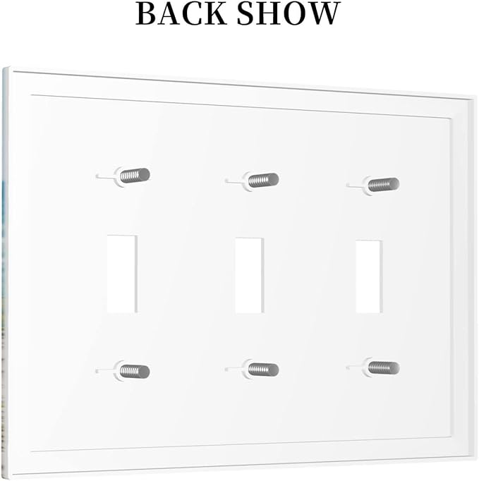 Custom Triple Toggle Light Switch Cover Personalized Your Own Decorative 3 Gang Wall Plates Electrical Faceplate with Picture Logo Text for Decor Bathroom Kitchen Bedroom
