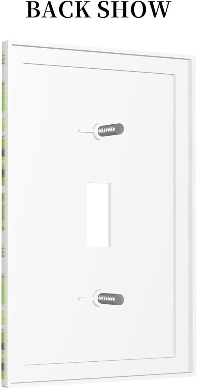 Green Leaves Spring Plant Floral Decorative Light Switch Cover 1 Gang Single Toggle Device Electrical Faceplate Switchplates Decorator Outlet Wall Plate for Bed Room Living Room Decor