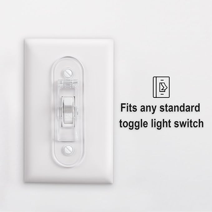 Wall Switch Guard, Childproof Light Switch Cover Guard | Toggle Style | Light Switch Protection | Lock Toggle Switch in On or Off Position | 2 Pack, Clear