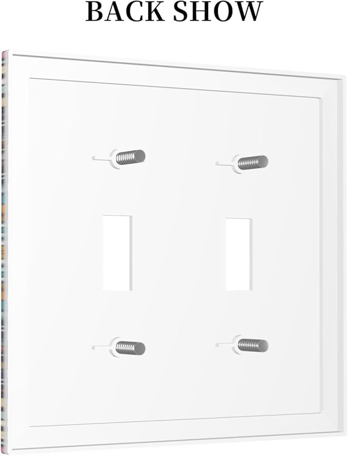 Boho Floral Pretty Colorful Mandala Flowers Decorative Switch Plates 2 Gang Double Toggle Outlet Light Switch Cover Wall Plate Electrical Faceplate for Bedroom Living Room Decor