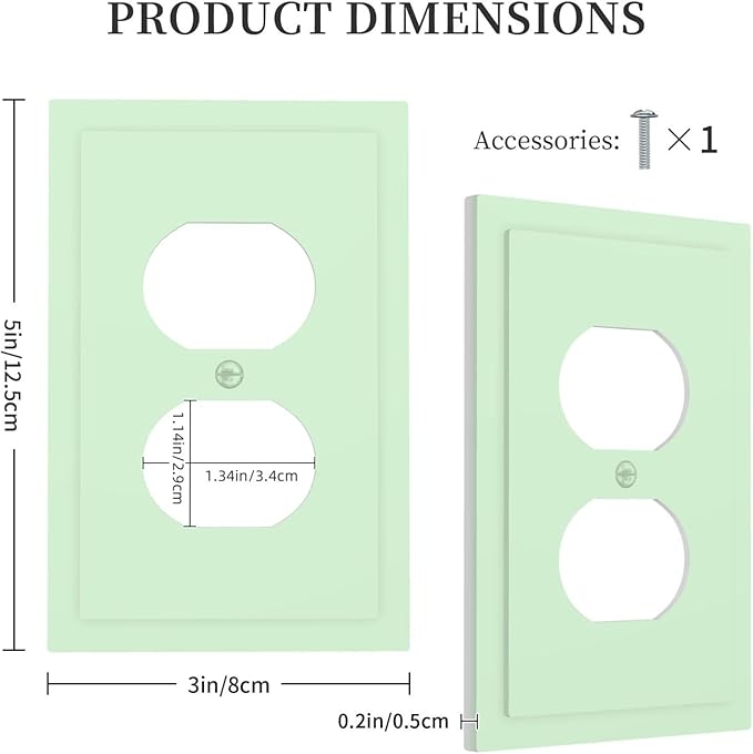 Green 1 Gang Electrical Duplex Wall Plate Receptacle Outlet Covers Decorative Dual Single Device Light Switch Cover Switchplate