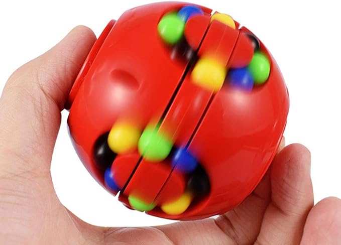 Rotating Bean Magic Cube Puzzle Fidget Toys Anti Stress Ball IQ Games Educational Sensory Easter Gift for Boys Girls Kids Children Adults (Black)