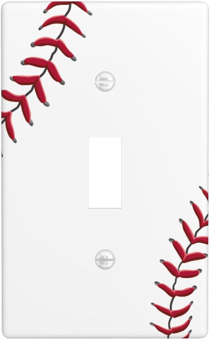 Baseball Light Switch Cover Plates Decorative Single Toggle Wall Plate, 1 Gang Lightswitch Cover