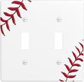 Baseball Double Light Switch Cover Plates Decorative 2 Gang Wall Plate Double Toggle Lightswitch Cover