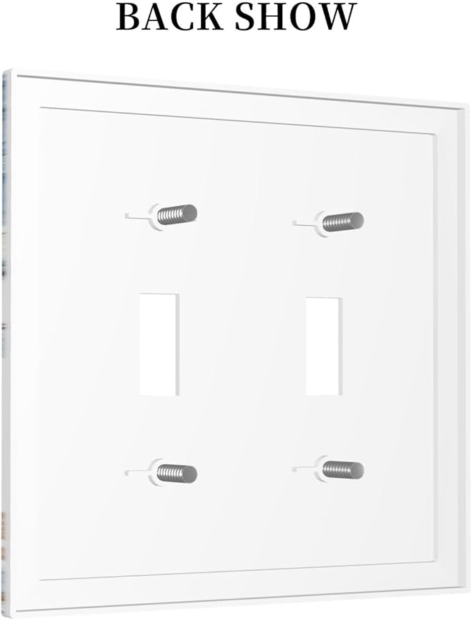 Blue Vine Snowflake Plants Leaves Floral Flowers Decorative Switch Plates 2 Gang Double Toggle Outlet Light Switch Cover Wall Plate Electrical Faceplate for Bedroom Living Room Decor