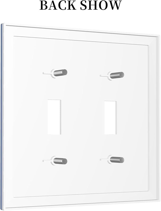 Navy Blue Decorative 2 Gang Toggle Outlet Light Switch Cover, Solid Royal/Ocean Blue Double Device Wall Plate Electrical Faceplate Dual Device Switchplate Covers