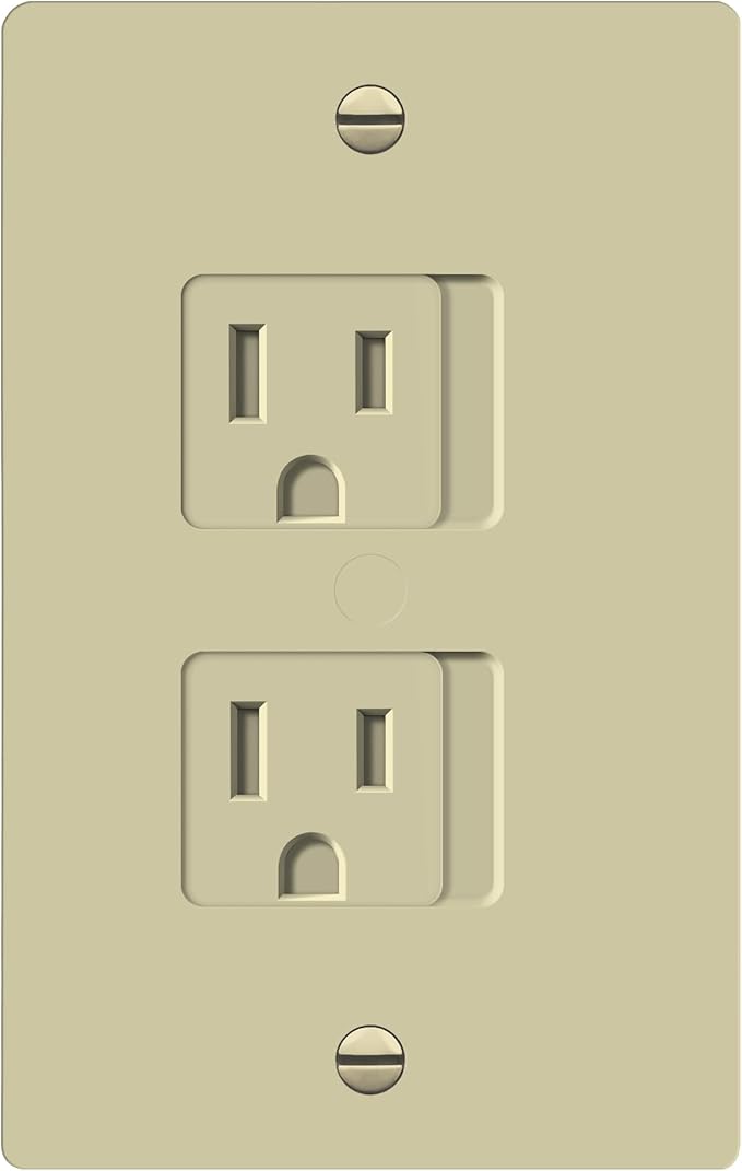 ENERLITES Child Proof Outlet Cover, Self-Closing, Fits Both Duplex and Decorator Outlet, Safety Design, Tamper-Resistant Socket Plug for Receptacle, Size 4.68" x 2.93", 8800-TR, Ivory
